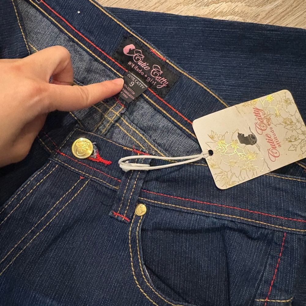 CUTIE CATTY Y2K apple bottom low rise jeans Deadstock nwt XS - Picture 5 of 8